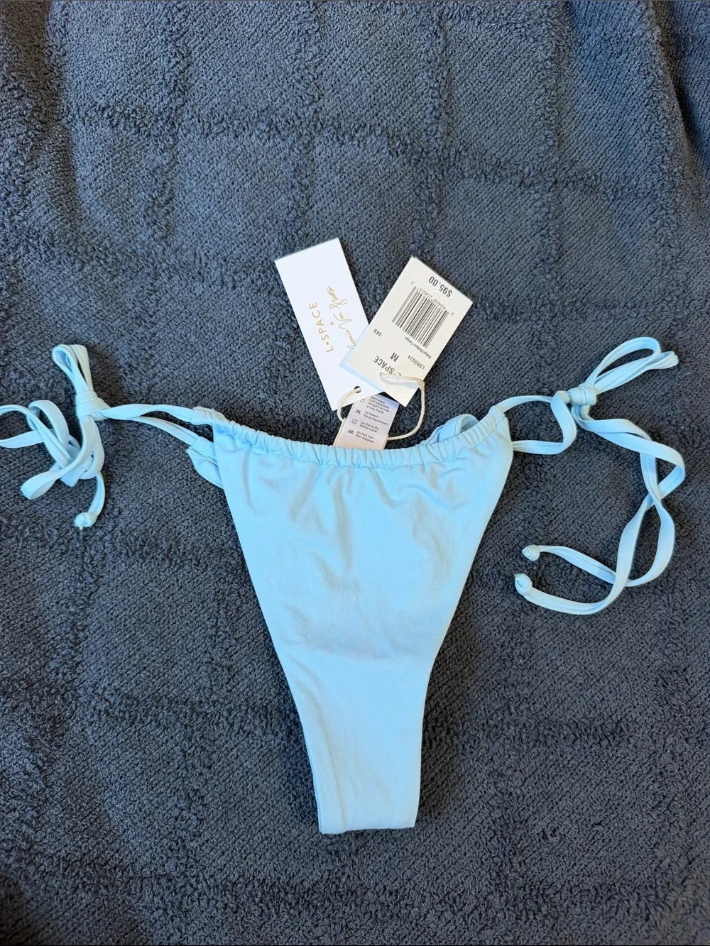 Light Blue Tie-Side Bikini Bottoms Medium